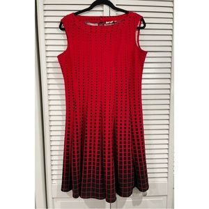 HAANI Red and Black Polyester Dress